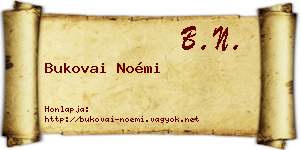 Bukovai Noémi névjegykártya